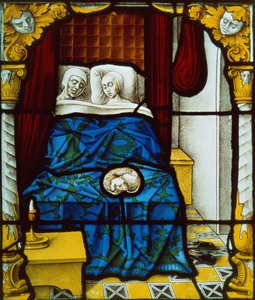 Tobias und Sara in ihrer Hochzeitsnacht, ca. 1520 von German School